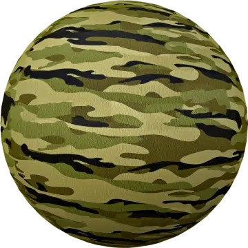 a camouflage ball on a white background
