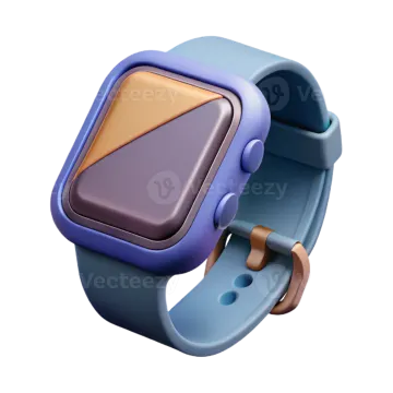 an apple watch with a purple and blue band