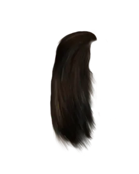 a drawing of a long hair on a white background
