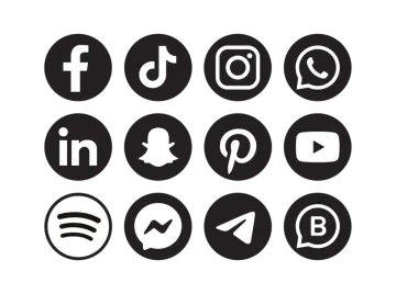 a set of black and white icons on a white background