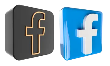 a blue and white facebook logo