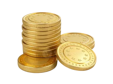 a stack of gold coins