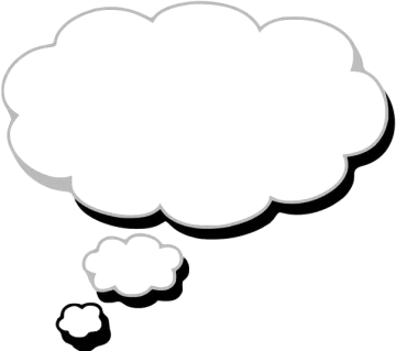 a black and white thought bubble