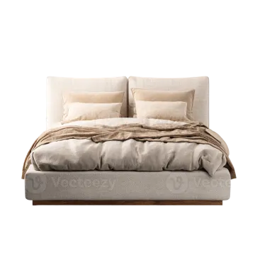 a bed with two pillows on top of it
