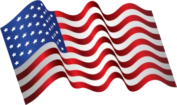 an american flag waving in the wind