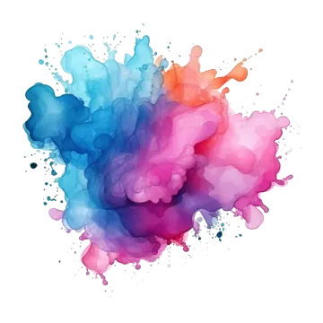 colorful paint splashs on a white background