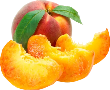 two peaches cut in half