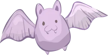 a purple bat with its wings open