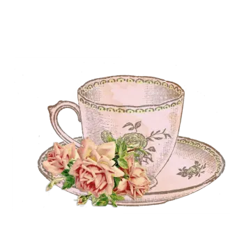 a drawing of a cup and saucer