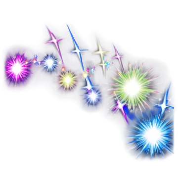 a bunch of colorful fireworks on a white background