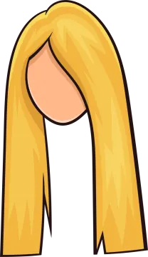 a woman's head with long blonde hair