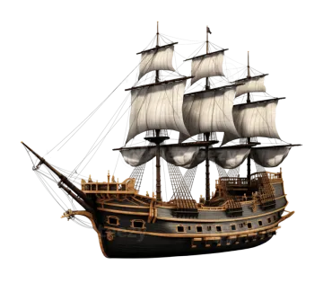 a pirate ship on a white background
