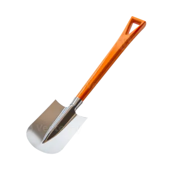 an orange shovel on a white background