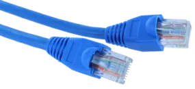 a pair of blue ethernet cable