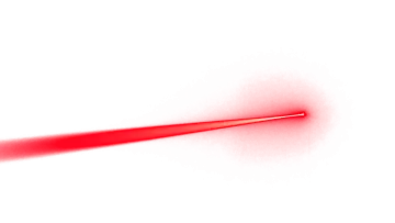 a close up of a red light on a white background