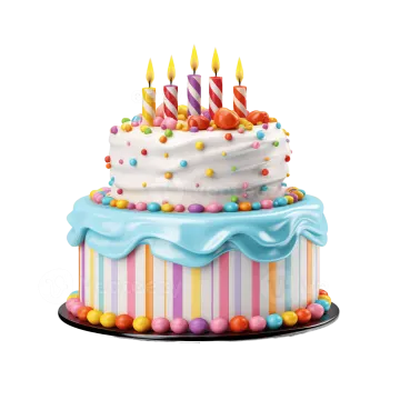 a birthday cake with candles on top