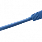 a blue ethernet cable on a white background