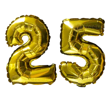 gold foil balloons number 25