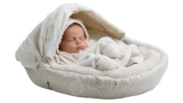 a baby wrapped up in a white blanket