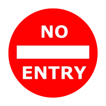 a red no entry sign on a white background