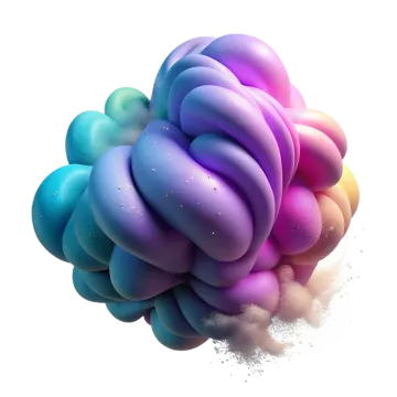 a pile of colored powder on white background