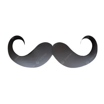 a black mustache on a white background