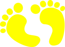 a pair of footprints on a white background