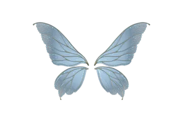a blue butterfly on a white background