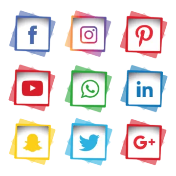 a set of social icons