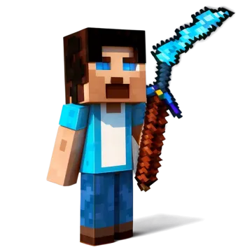 an image of a minecraft character holding a sword