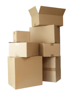 a pile of cardboard boxes