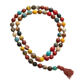 a multi - colored jasperite bea bracelet with a ta