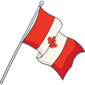 a canadian flag on a white background