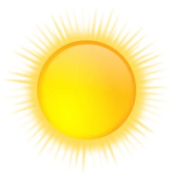 a yellow sun on a white background