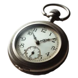an old pocket watch on a white background