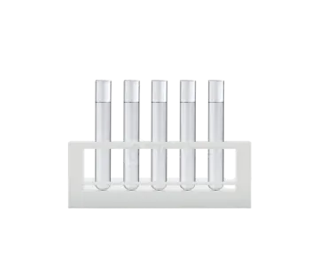 a set of test tubes on a white surface
