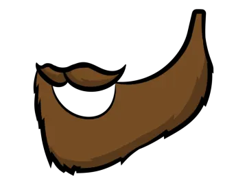 a brown beard on a white background