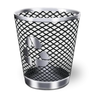 a metal trash can with the lid open