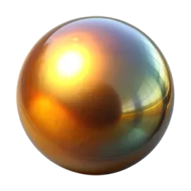 a golden ball on a white background