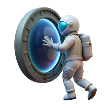 a robot with a blue light coming out of it