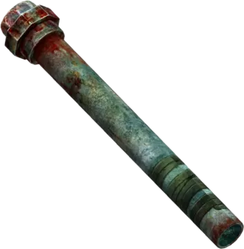 a metal pipe with rust on it