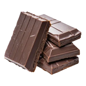 a pile of chocolate on a white background