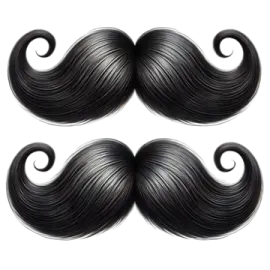 three black mustaches on a white background