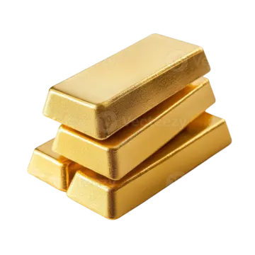 a stack of gold bars on white background