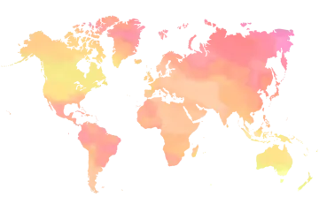 a map of the world with watercolors