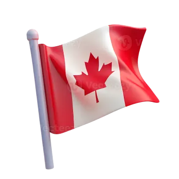 a canadian flag flying in the wind