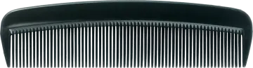 a black comb on a white background