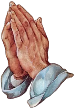 a drawing of two hands folded in prayer