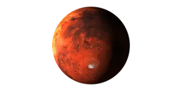 an image of a red planet with a white background