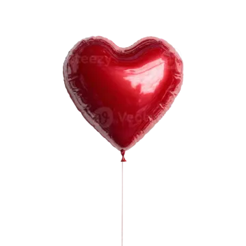 a red heart balloon on a white background